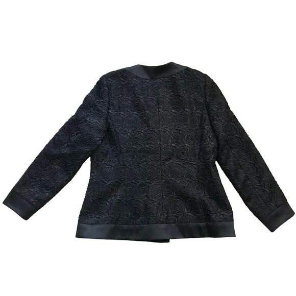 Vtg Gene Roye Womens Lace Evening Formal Jacket Blazer Buttons Black US 8 S Med - Picture 6 of 14